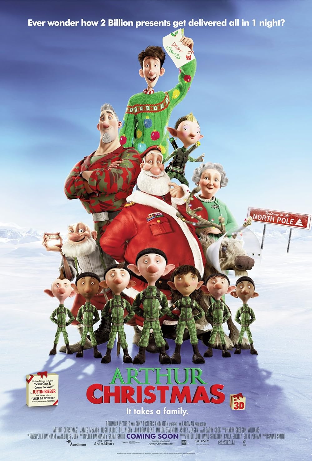 Free Family Film “Arthur Christmas” presented by Downtown Blacksburg, Inc.