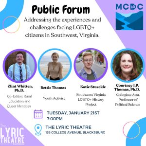 LGBTQ+ Public Forum presented by MCDC